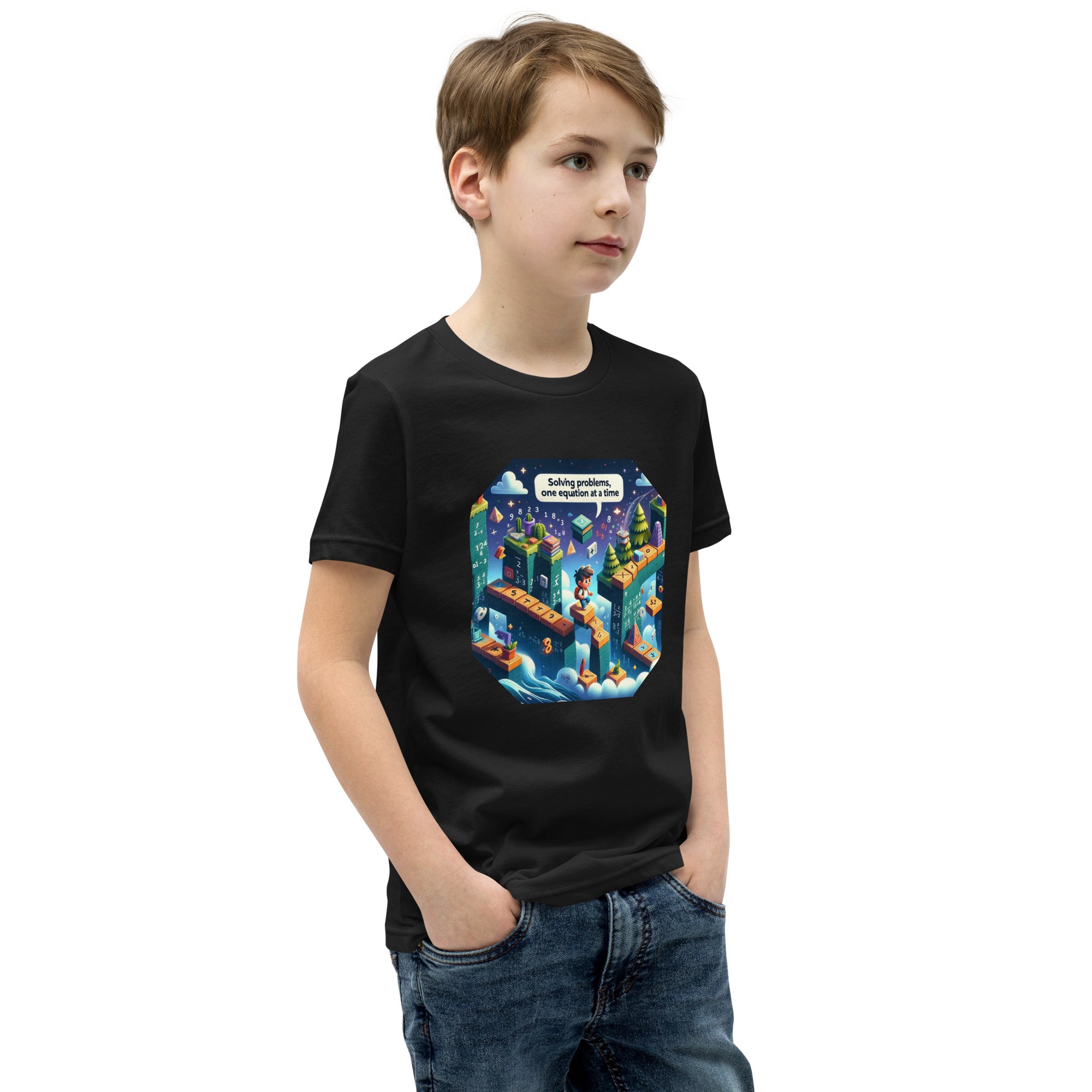 Solving Problems One Equation At A Time - Boys' Math Tee | STEAM Evolution