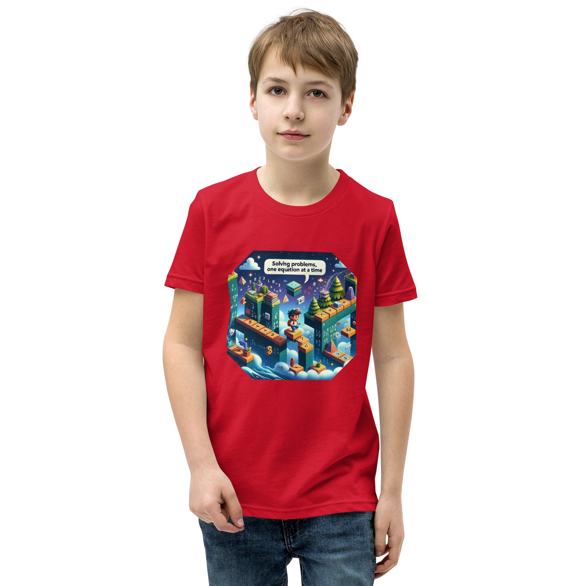 Solving Problems One Equation At A Time - Boys' Math Tee | STEAM Evolution